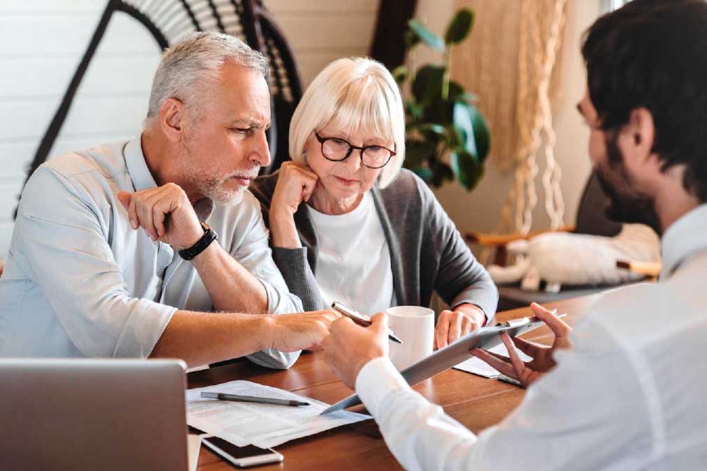 Couple reviewing finances